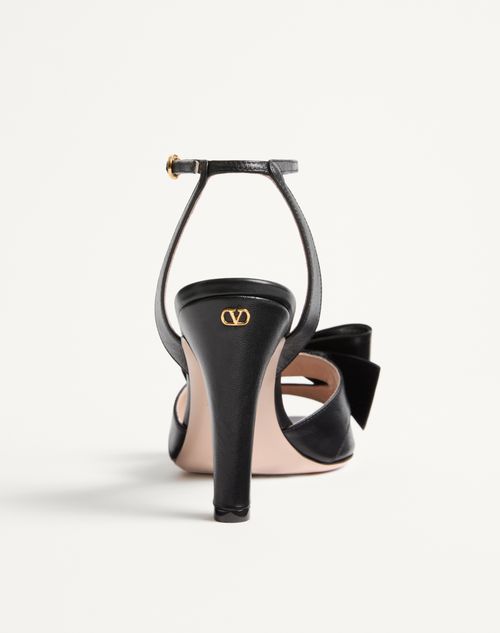 Valentino Garavani - Bowow Kidskin Sandal 95mm - Black - Woman - Sandals